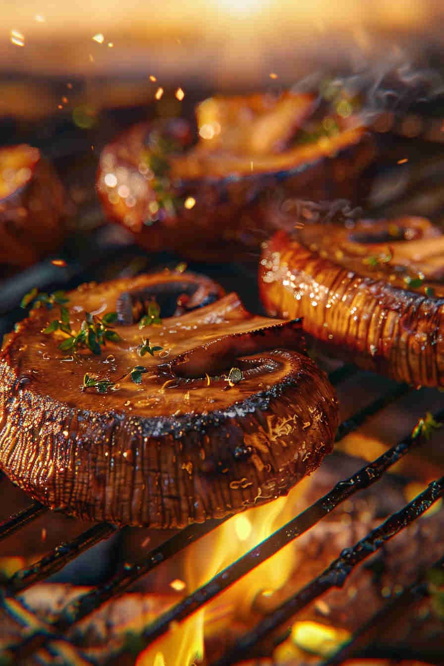 Grilled Mushrooms with Soy Ginger Marinade