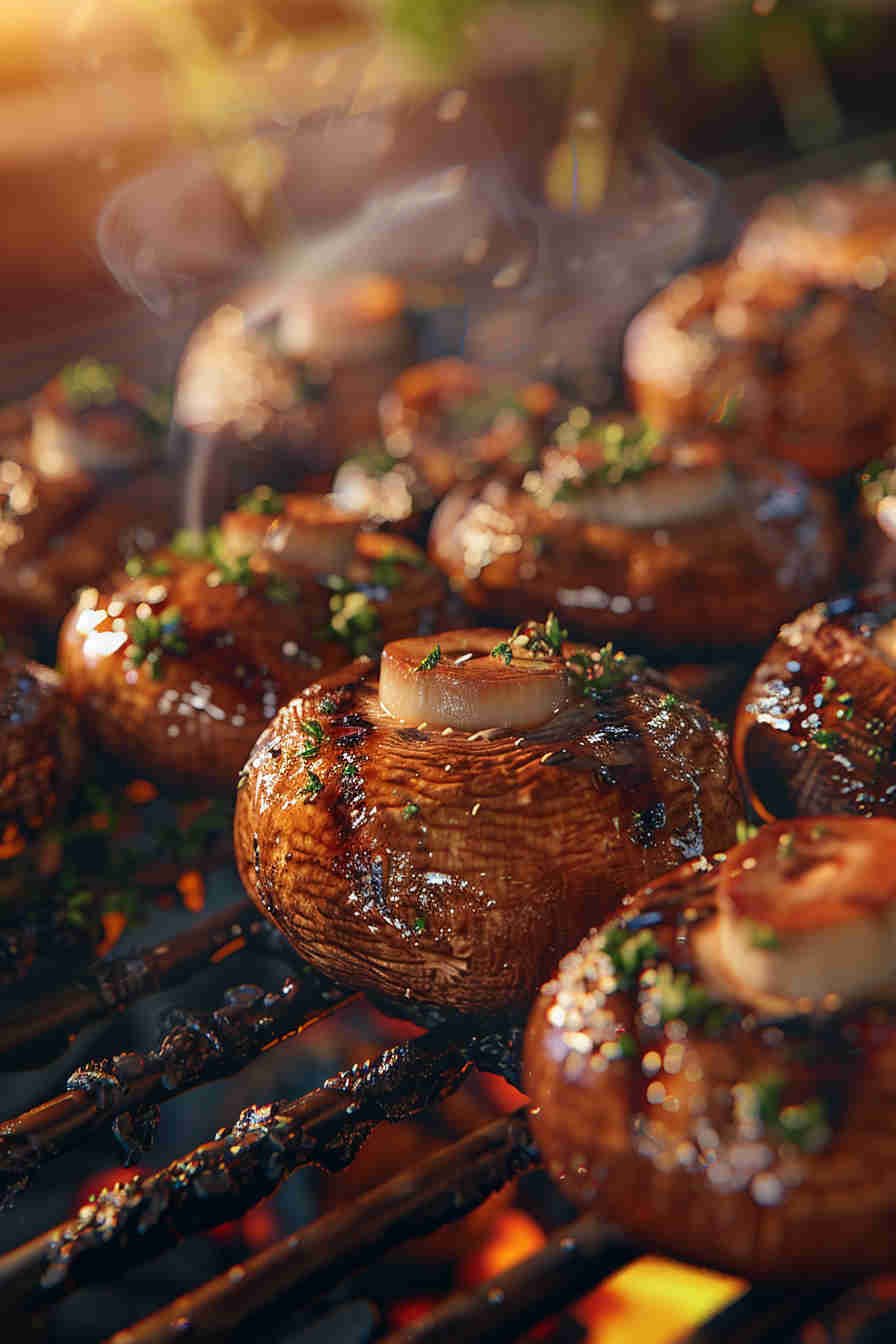 Grilled Mushrooms with Soy Ginger Marinade