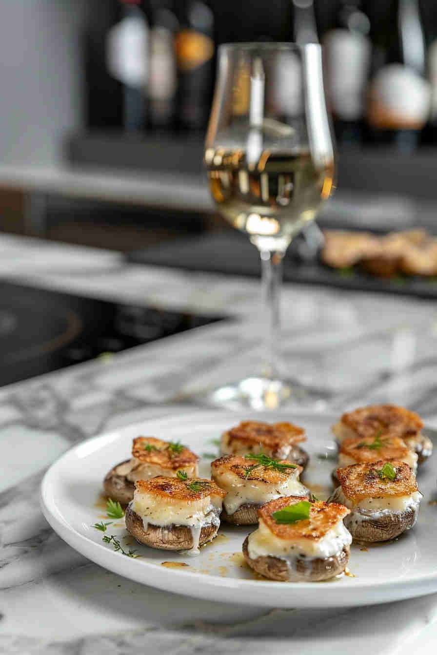 Ham and Gruyère Stuffed Mushrooms