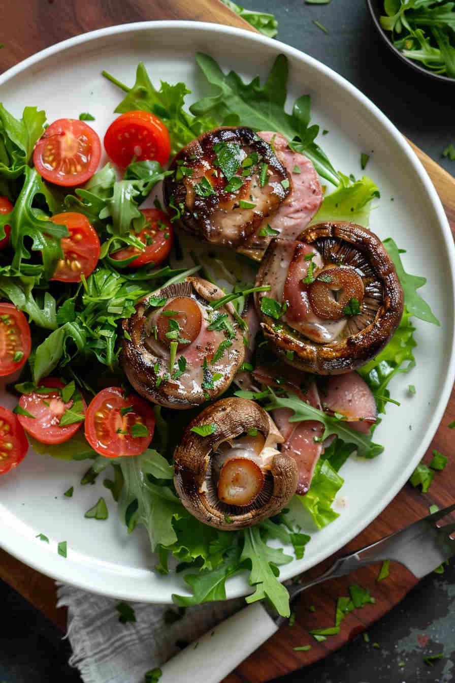 Ham and Gruyère Stuffed Mushrooms