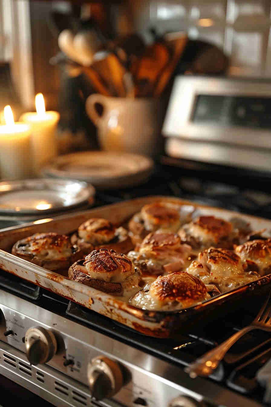 Ham and Gruyère Stuffed Mushrooms