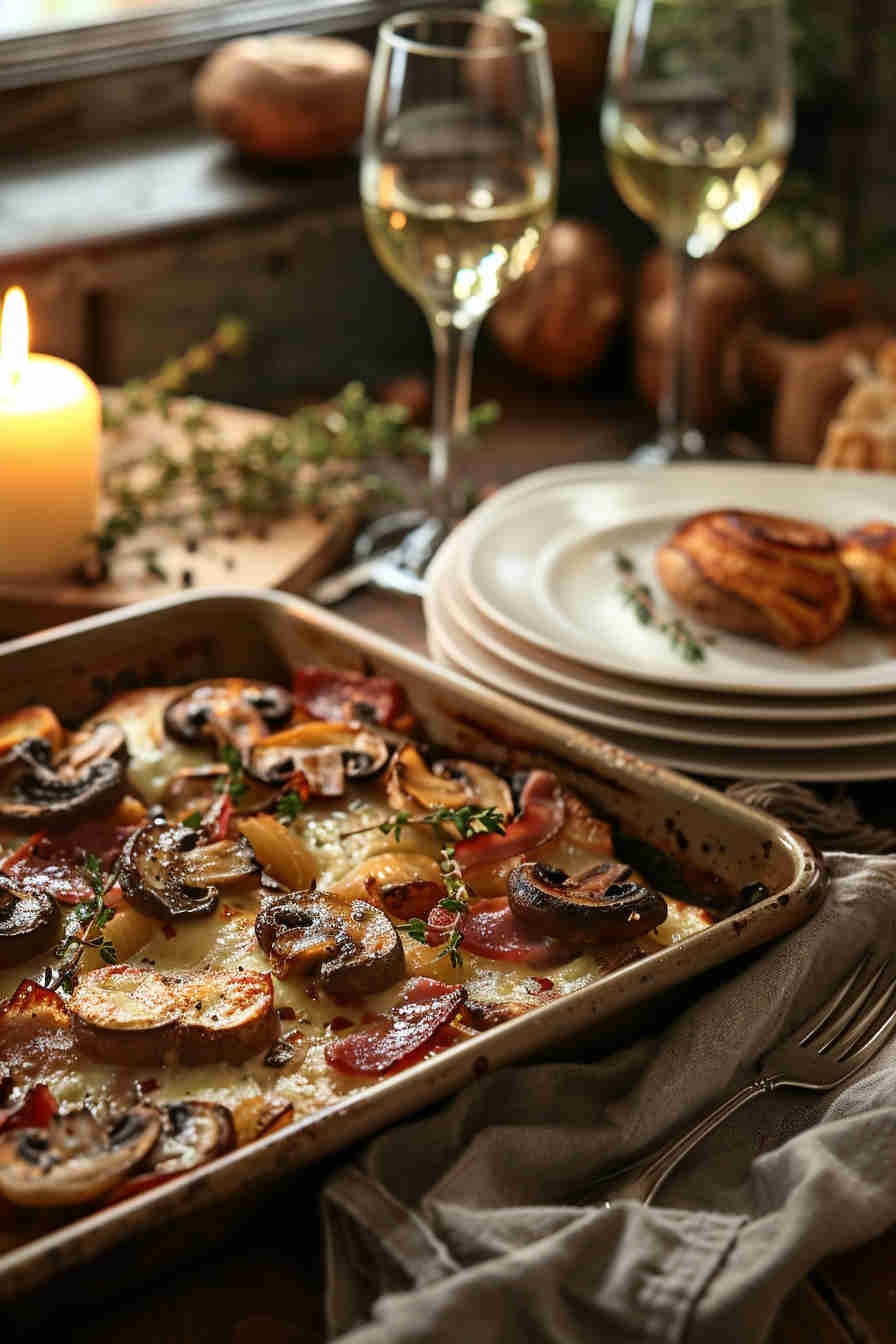 Ham and Gruyère Stuffed Mushrooms