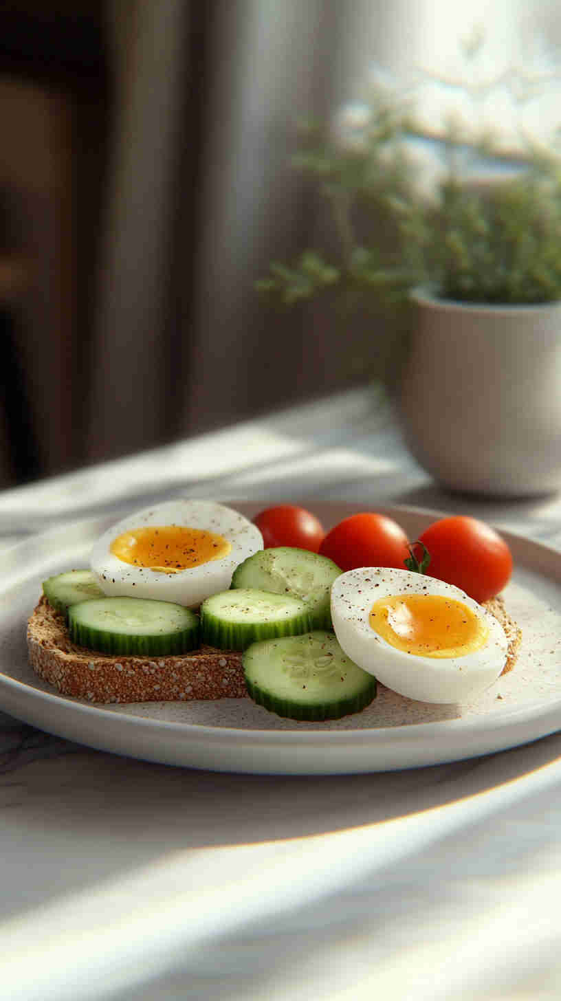 Hard-Boiled Eggs & Whole Wheat Toast