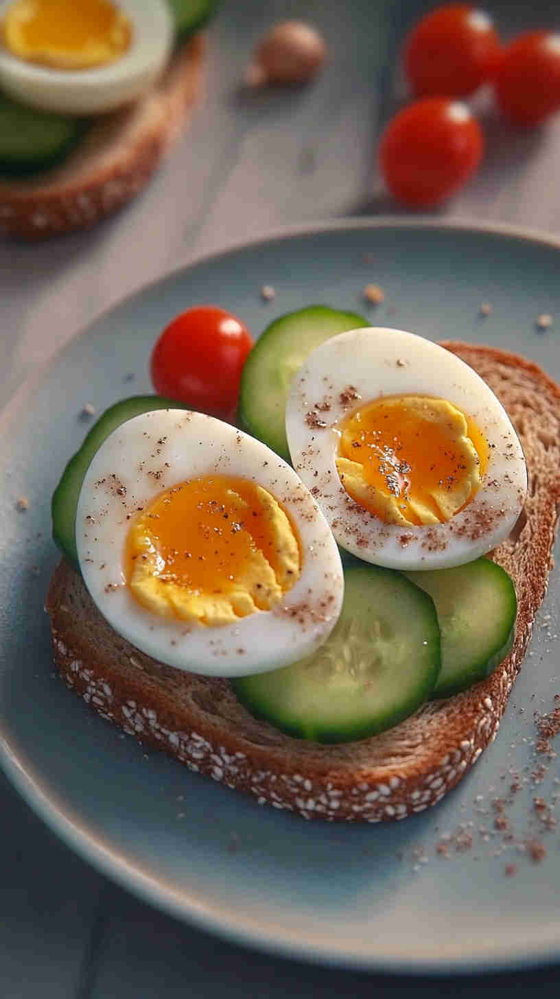 Hard-Boiled Eggs & Whole Wheat Toast