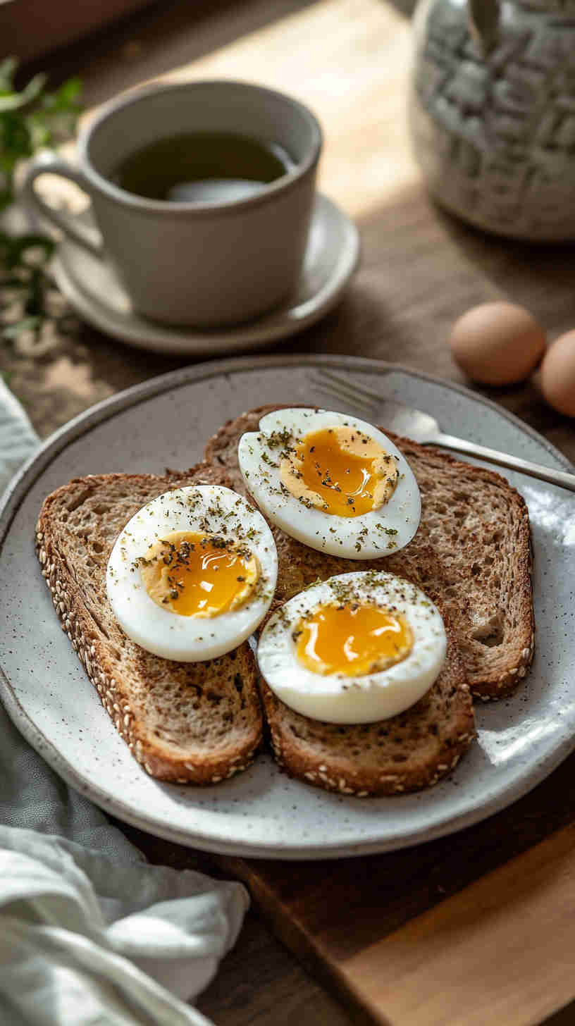 Hard-Boiled Eggs & Whole Wheat Toast
