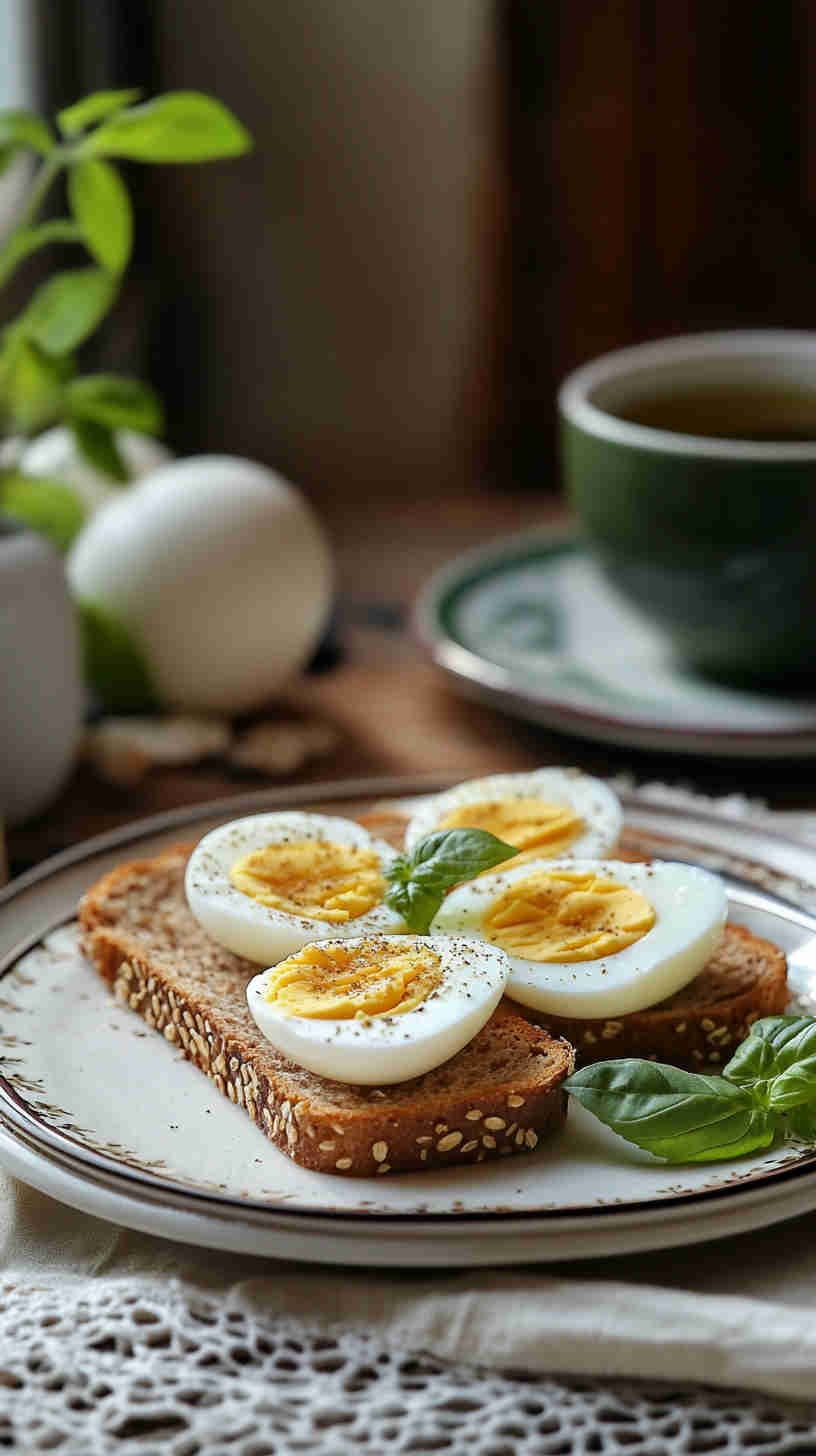 Hard-Boiled Eggs & Whole Wheat Toast