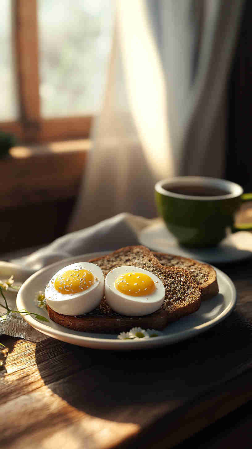 Hard-Boiled Eggs & Whole Wheat Toast