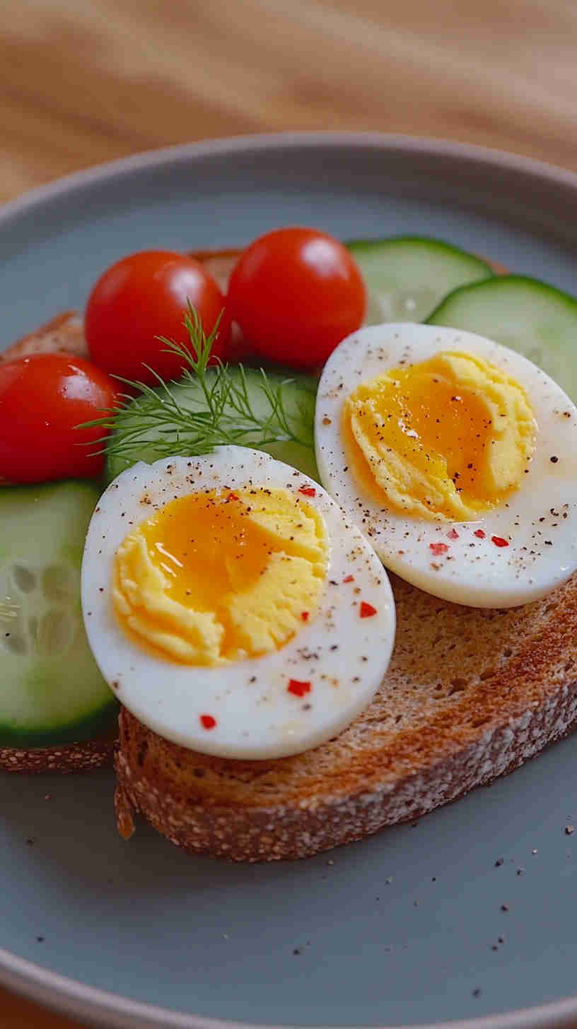 Hard-Boiled Eggs & Whole Wheat Toast