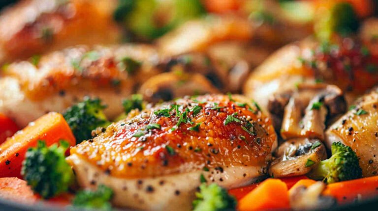 Healthy Mushroom and Chicken Skillet