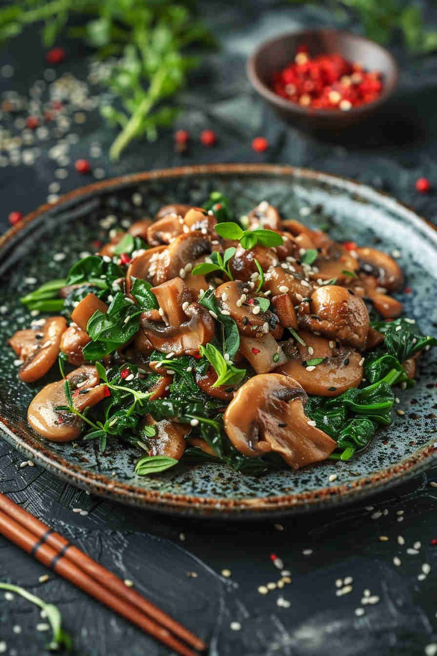 Healthy Mushroom and Spinach Stir-Fry