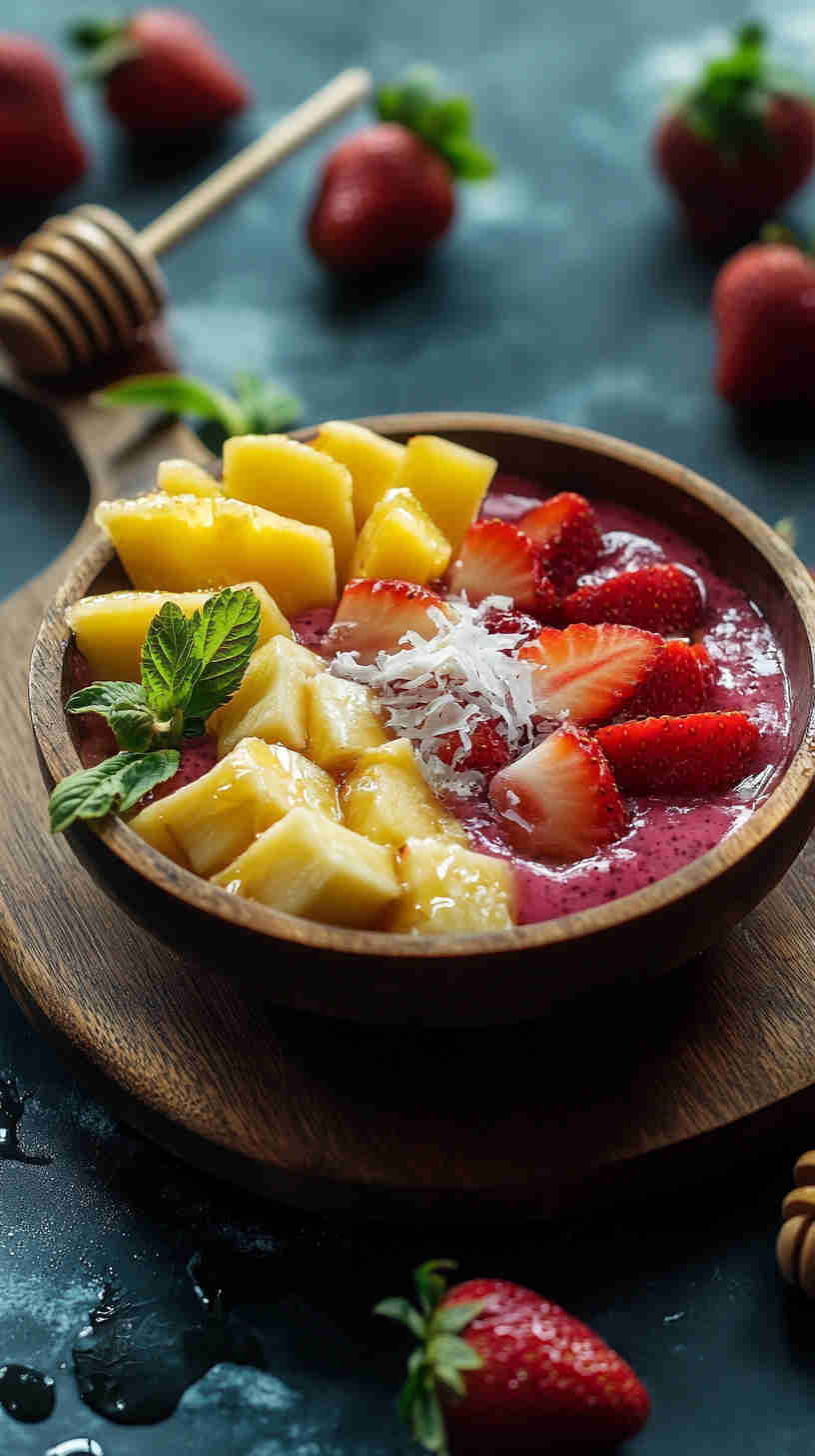 Healthy Strawberry Acai Refresher Bowl