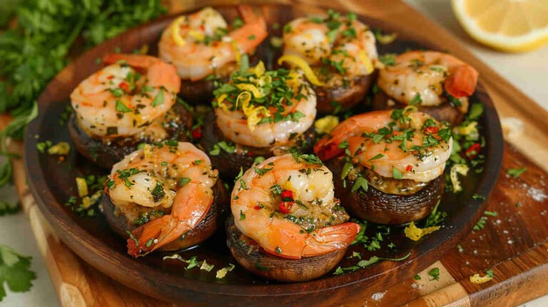 Lemon Herb Shrimp-Stuffed Mushrooms