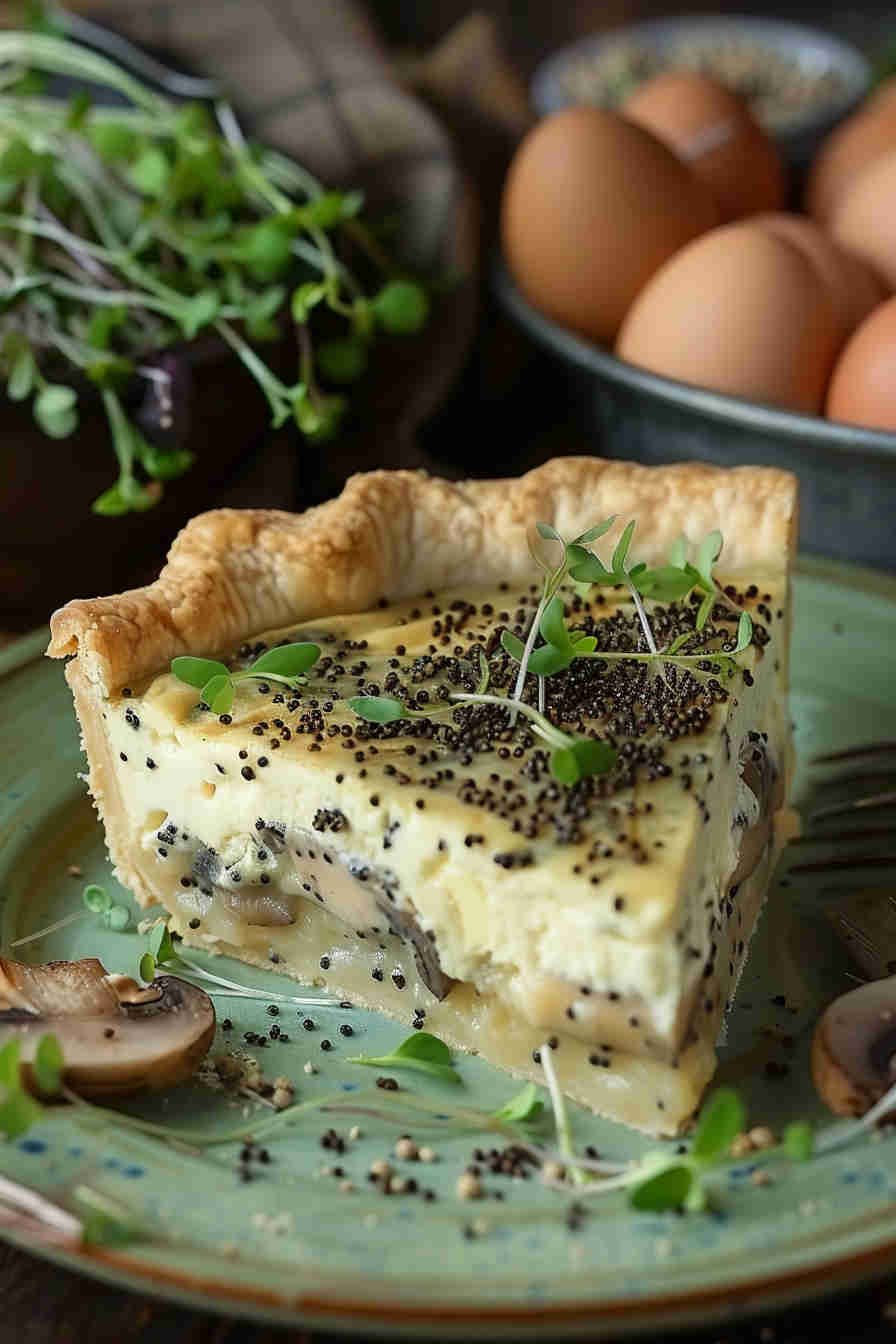 Light Mushroom and Spinach Quiche
