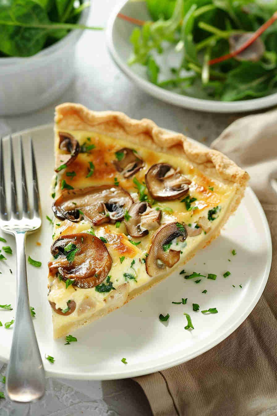 Light Mushroom and Spinach Quiche