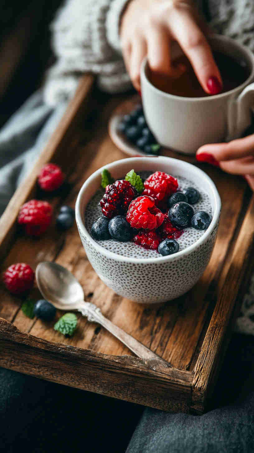 Low-Calorie Chia Pudding with Berries