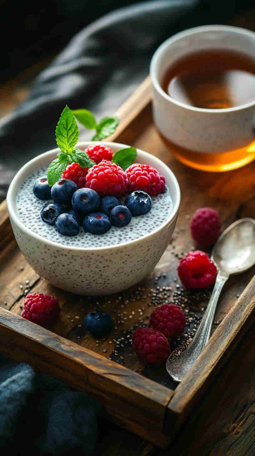 Low-Calorie Chia Pudding with Berries
