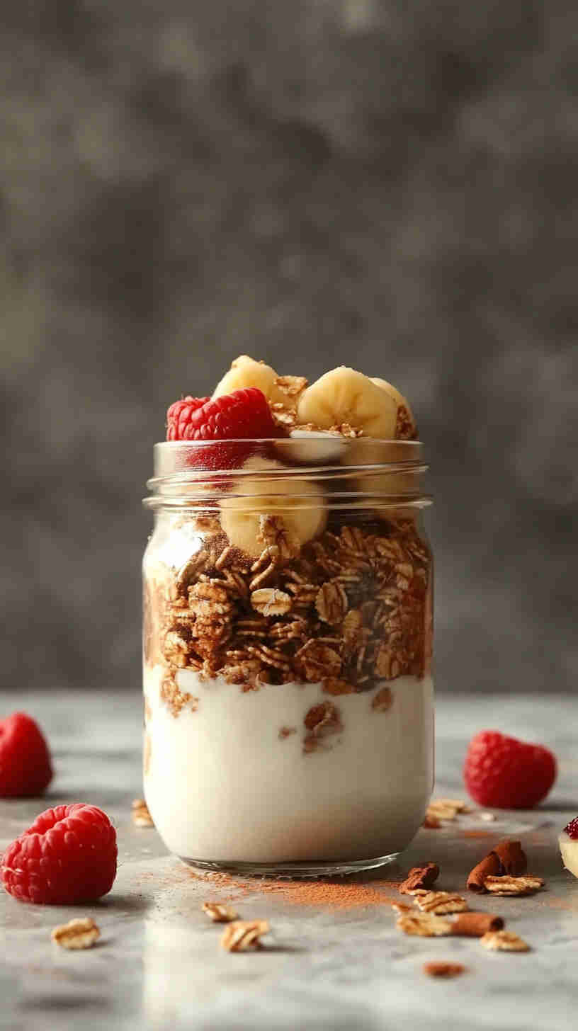 Low-Sugar Granola & Milk