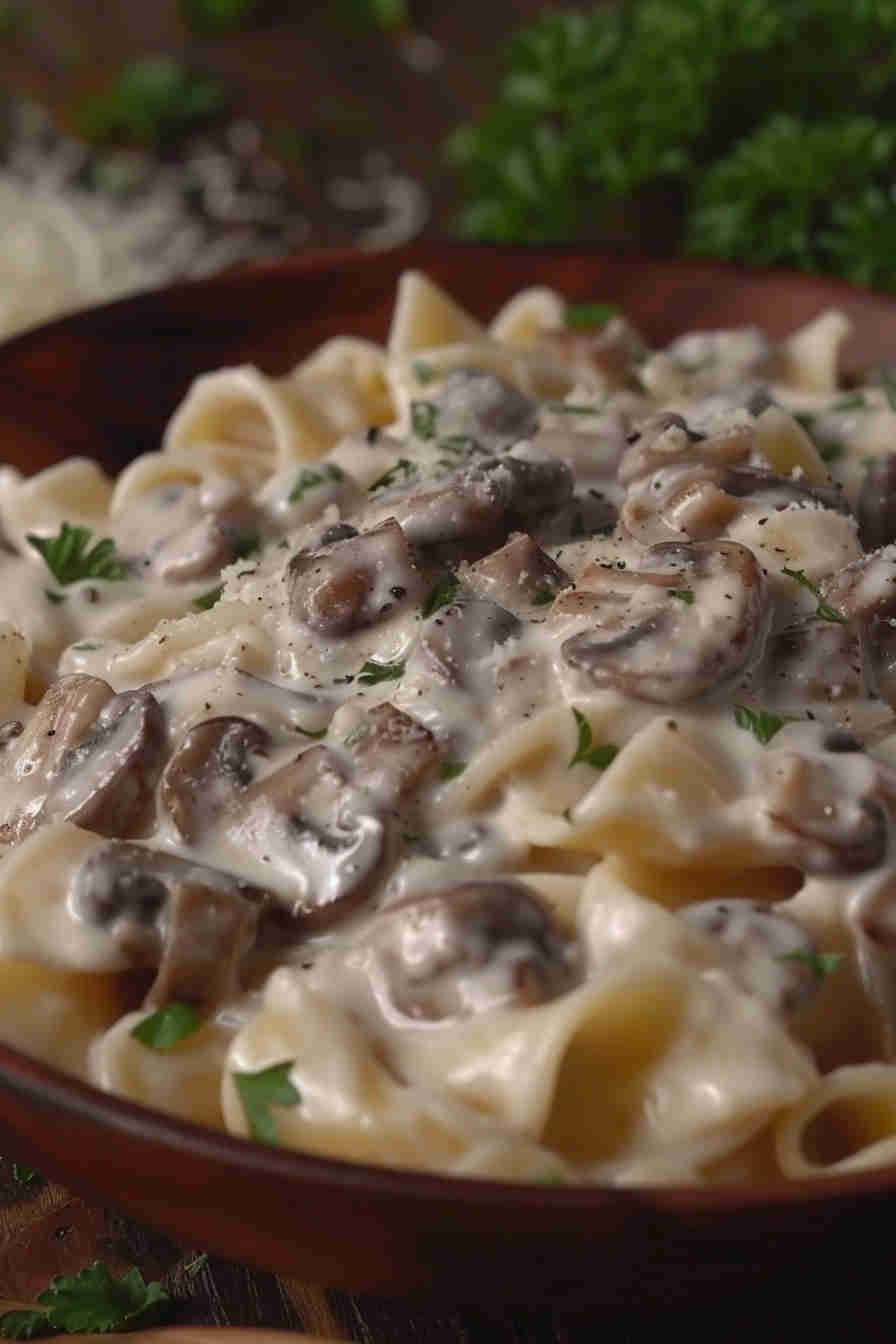 Mushroom Alfredo Pasta