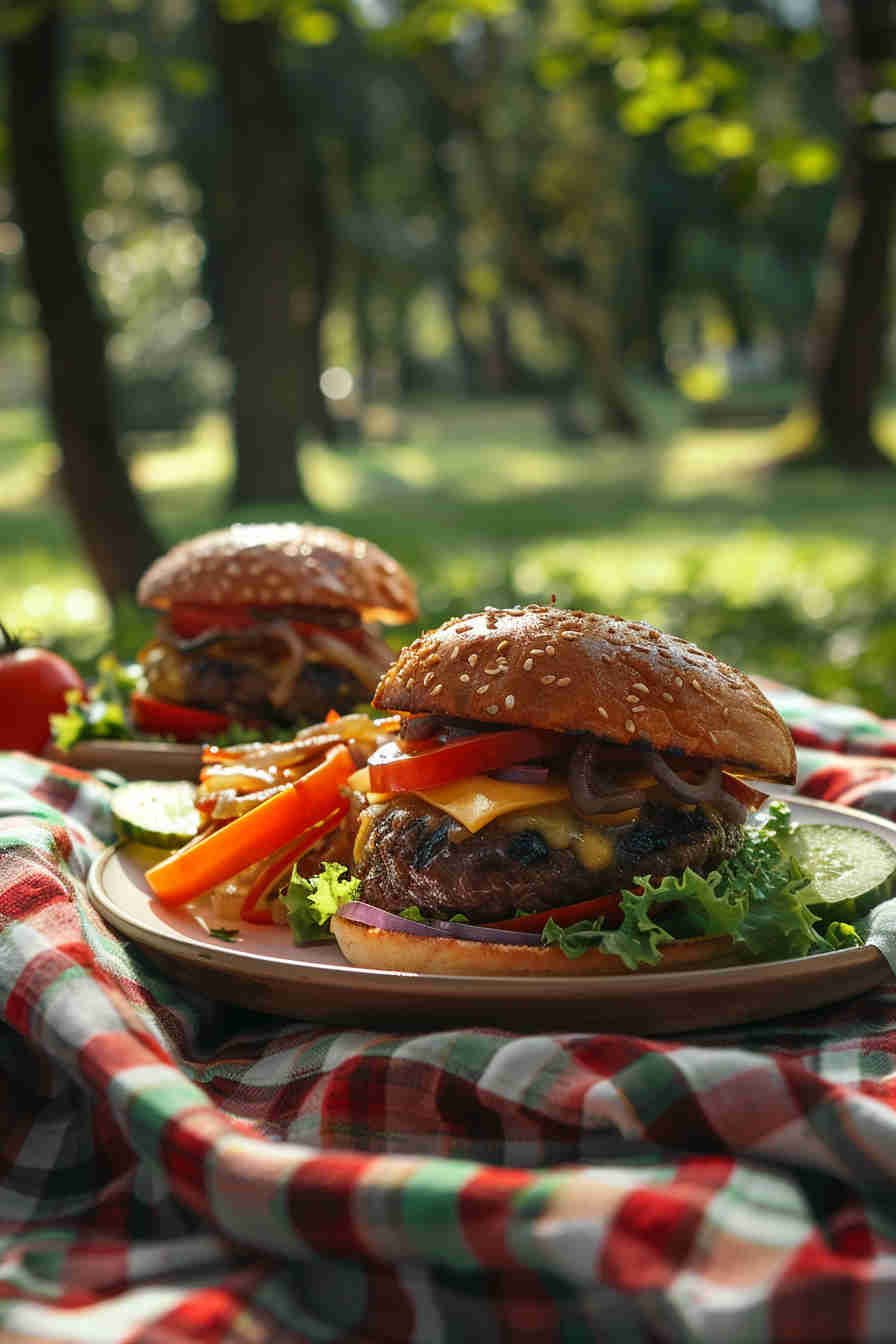 Mushroom & Bell Pepper Veggie Burger