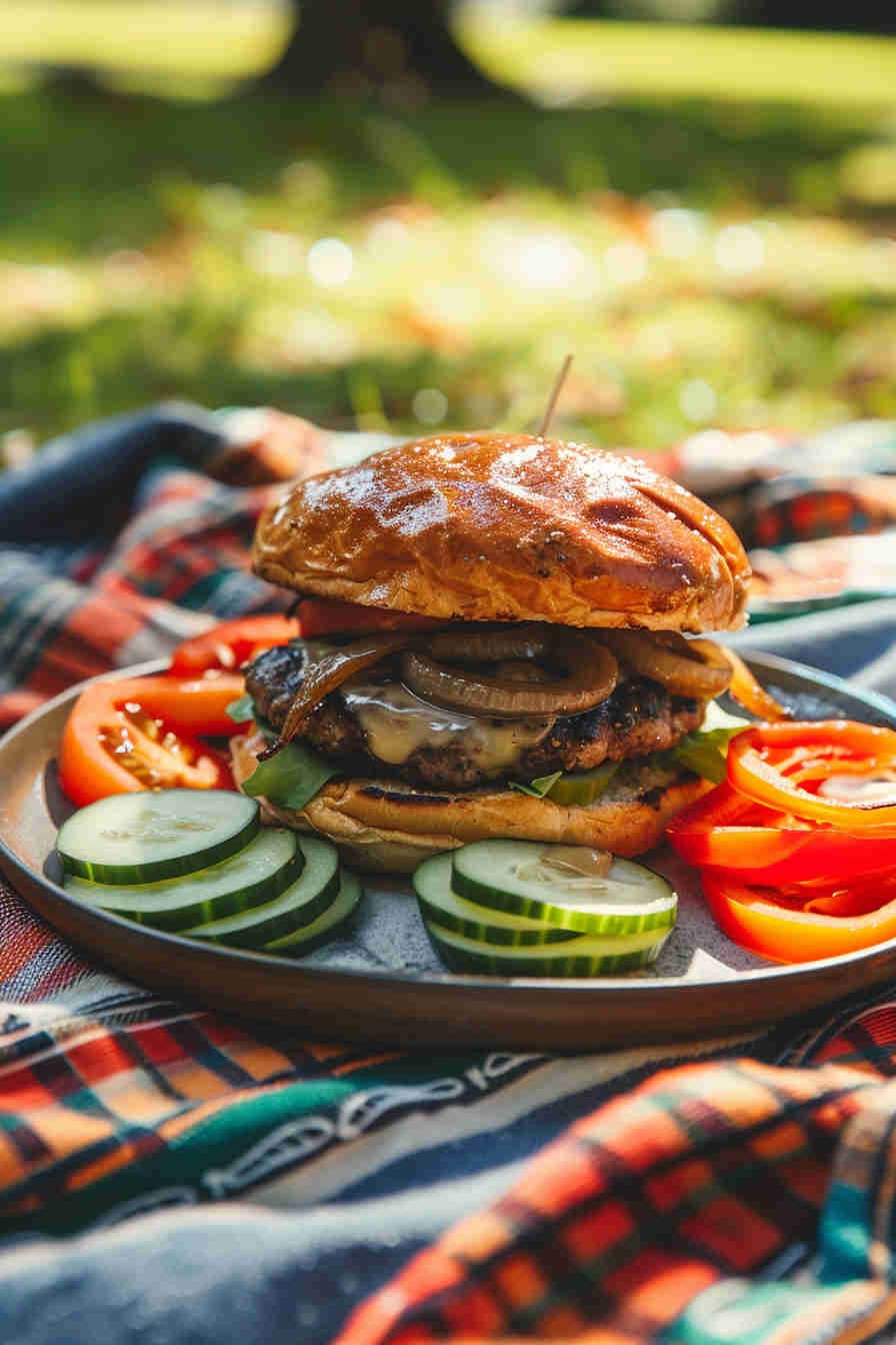 Mushroom & Bell Pepper Veggie Burger