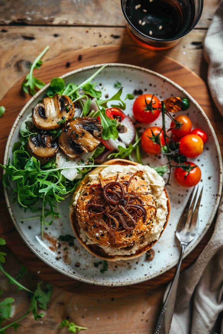 Mushroom & Bell Pepper Veggie Burger