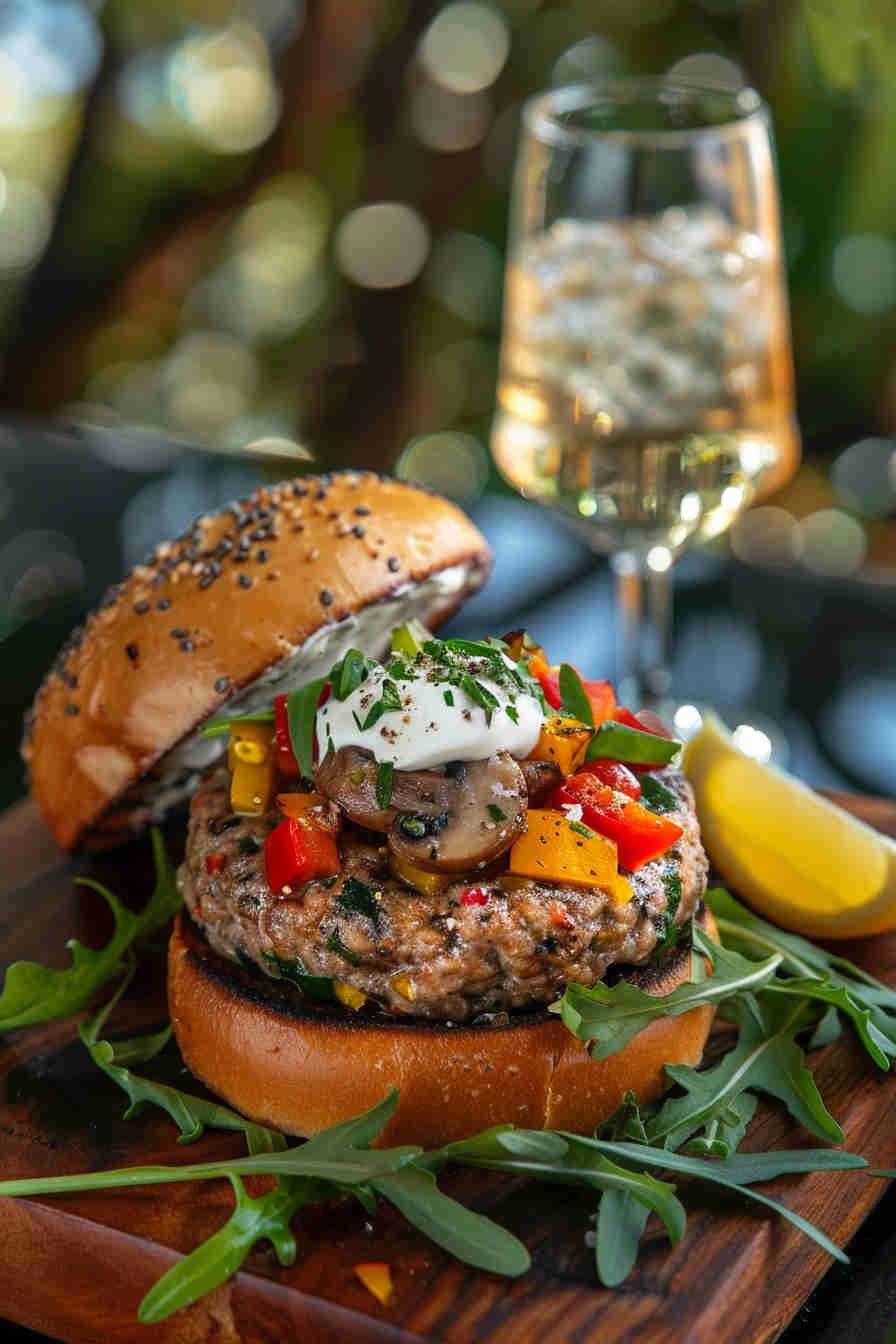 Mushroom & Bell Pepper Veggie Burger