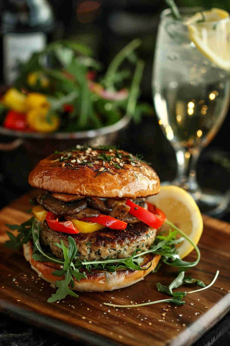 Mushroom & Bell Pepper Veggie Burger