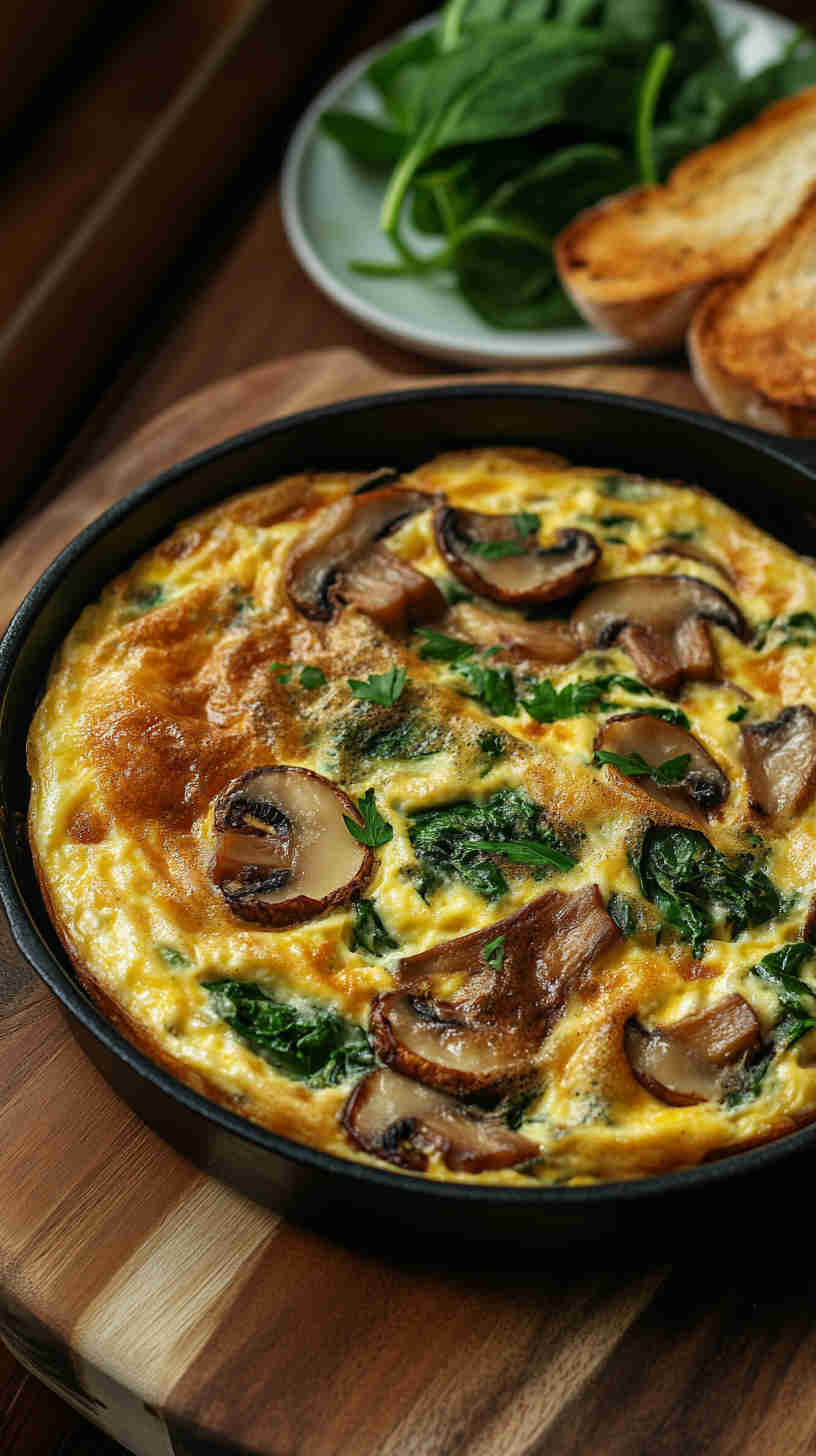 Mushroom & Spinach Savory Frittata