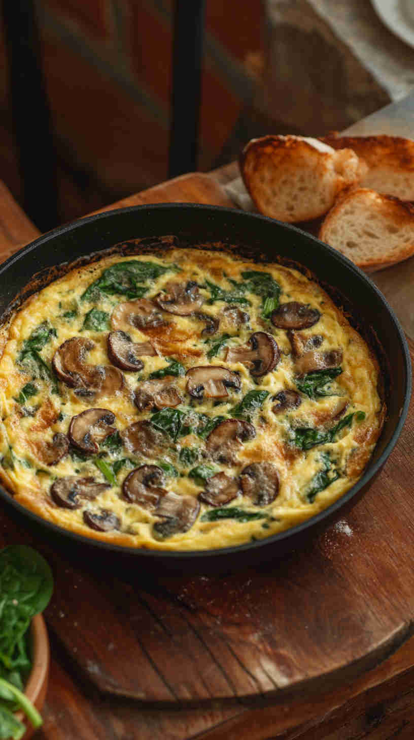 Mushroom & Spinach Savory Frittata