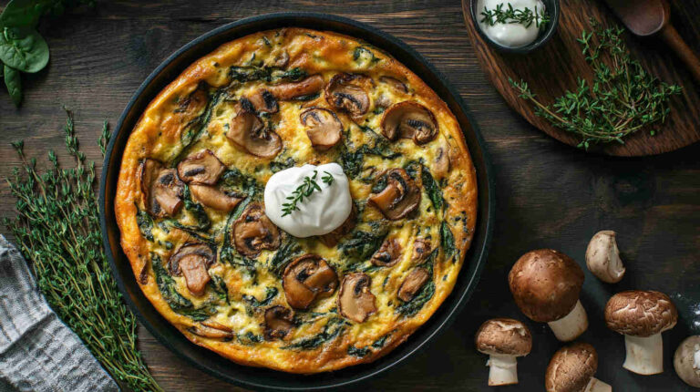 Mushroom & Spinach Savory Frittata