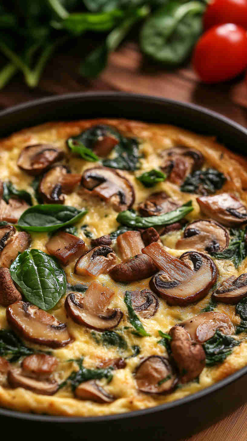 Mushroom & Spinach Savory Frittata