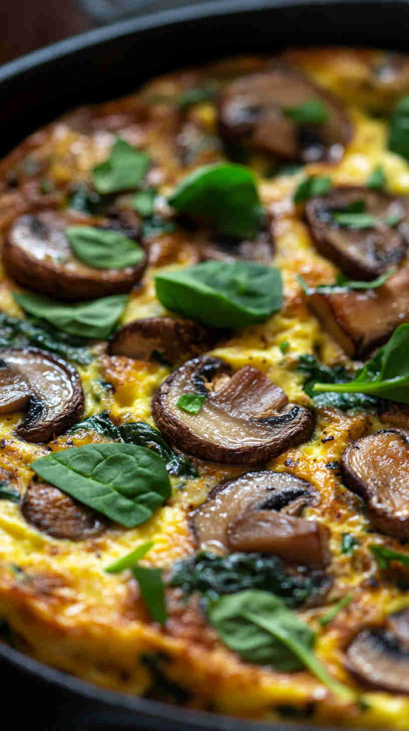 Mushroom & Spinach Savory Frittata