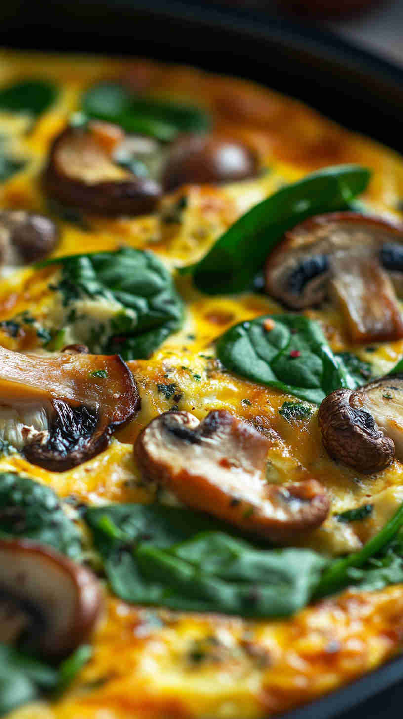 Mushroom & Spinach Savory Frittata