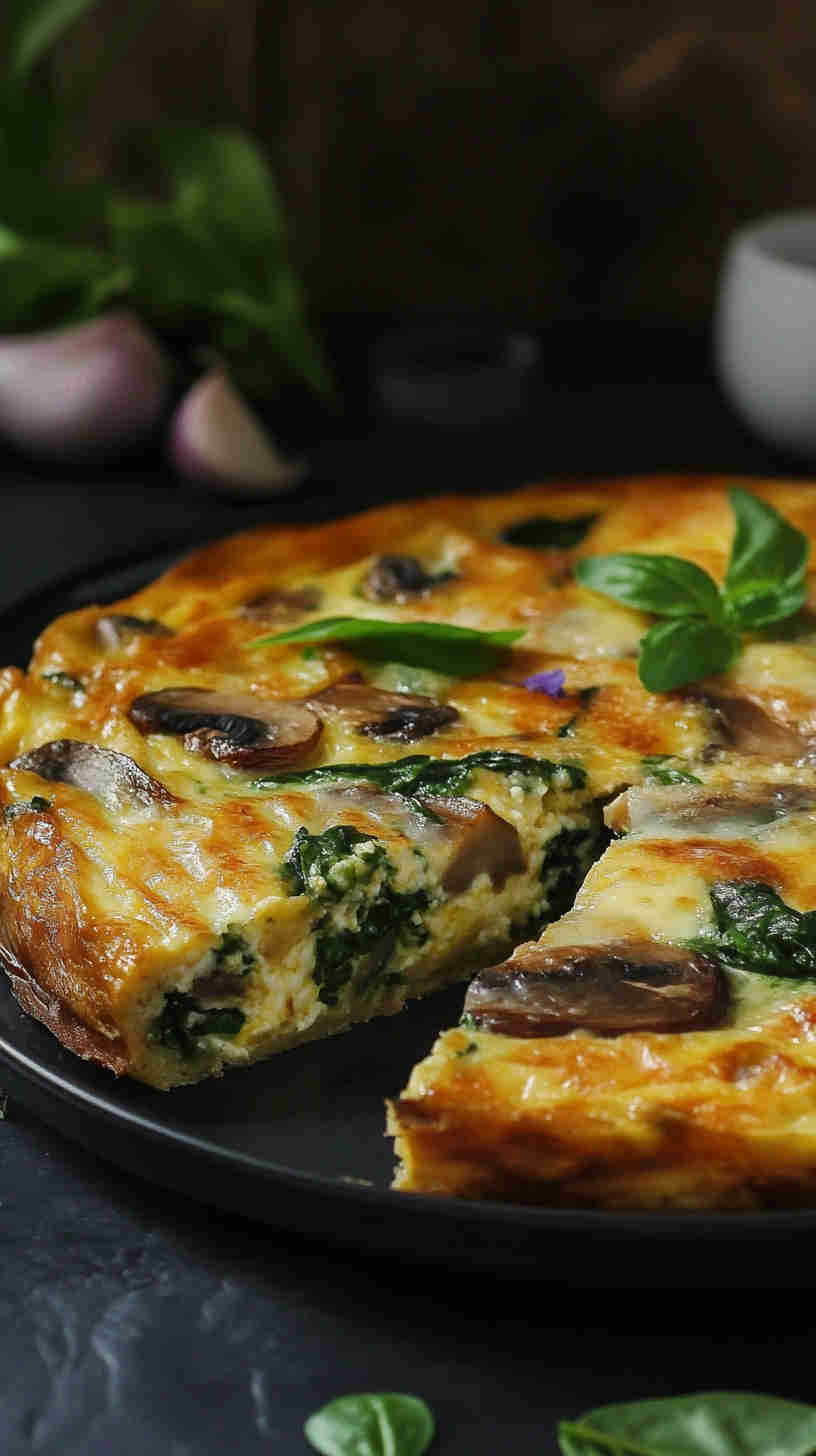 Mushroom & Spinach Savory Frittata