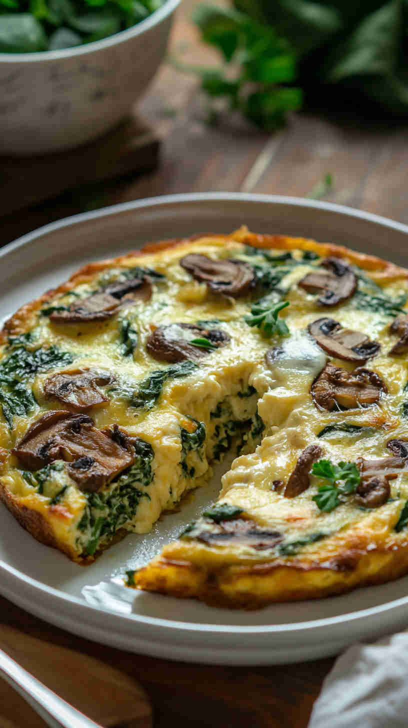 Mushroom & Spinach Savory Frittata