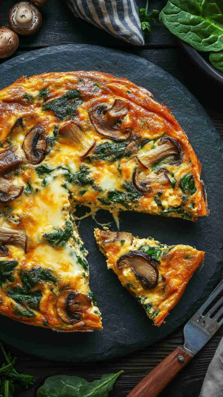 Mushroom & Spinach Savory Frittata