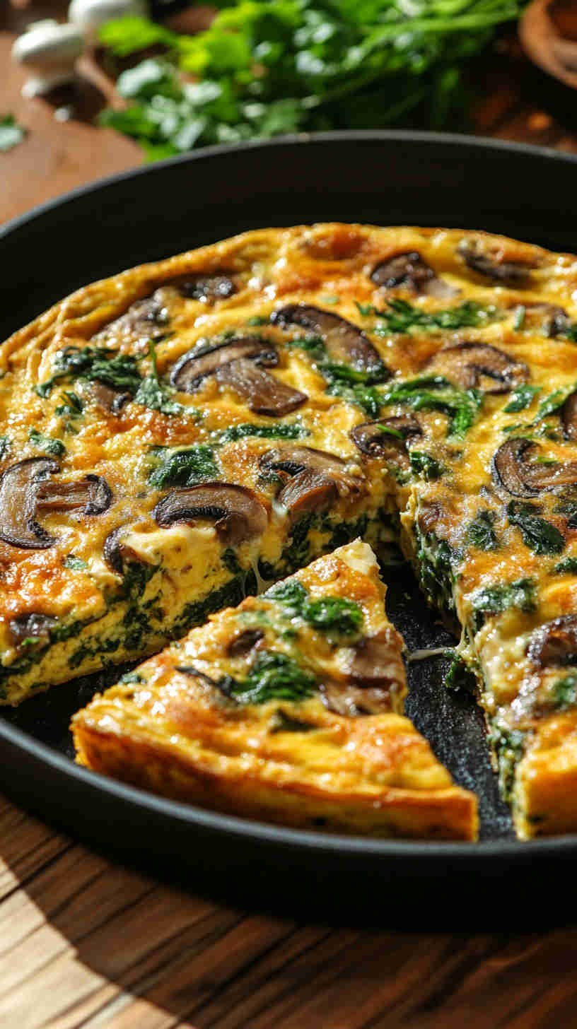 Mushroom & Spinach Savory Frittata