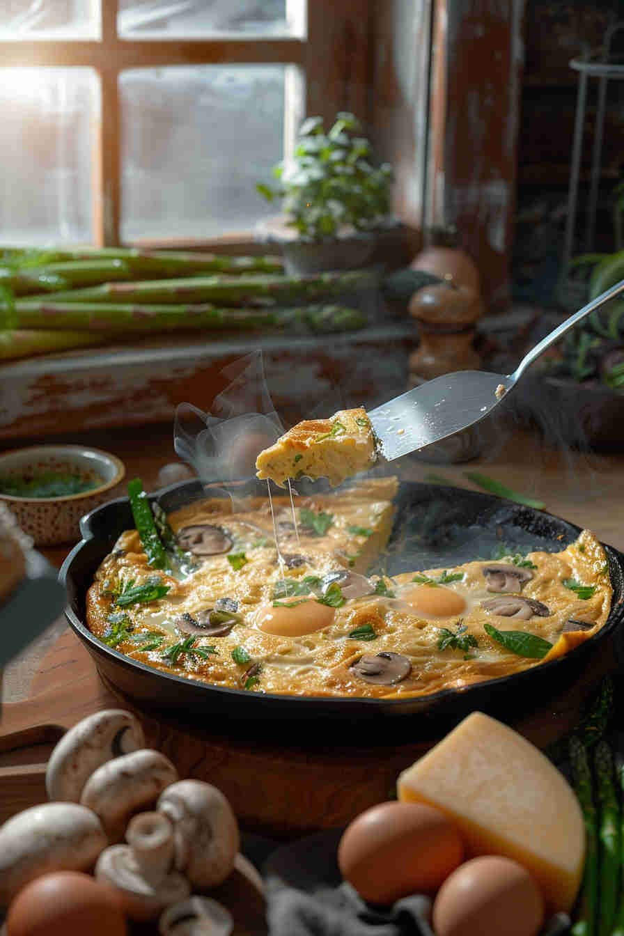 Mushroom and Asparagus Frittata