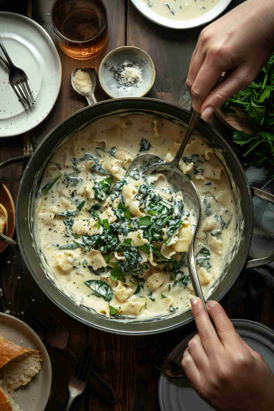 One-Pot Spinach Alfredo Pasta