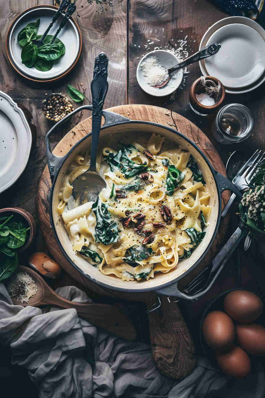 One-Pot Spinach Alfredo Pasta
