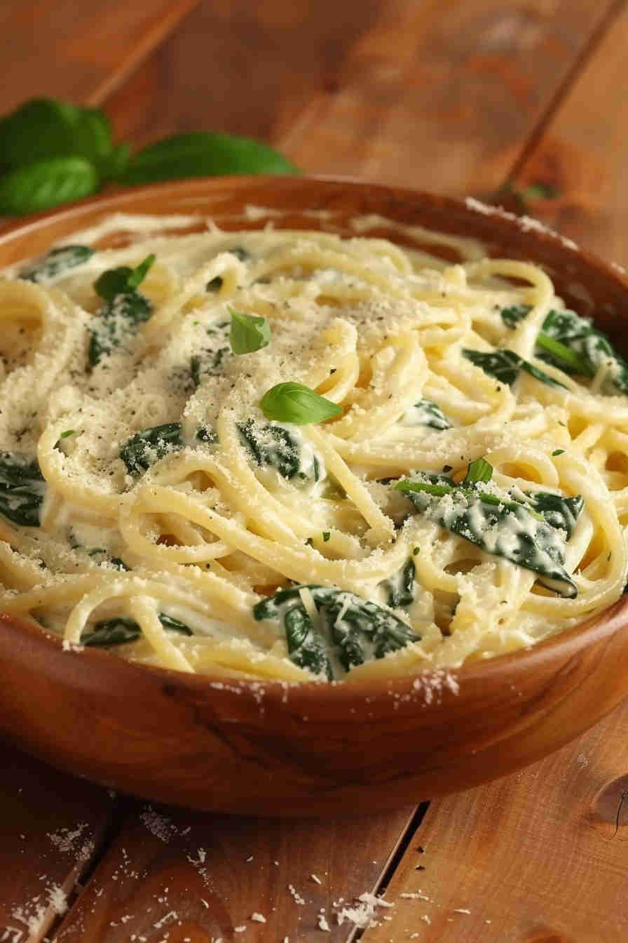One-Pot Spinach Alfredo Pasta