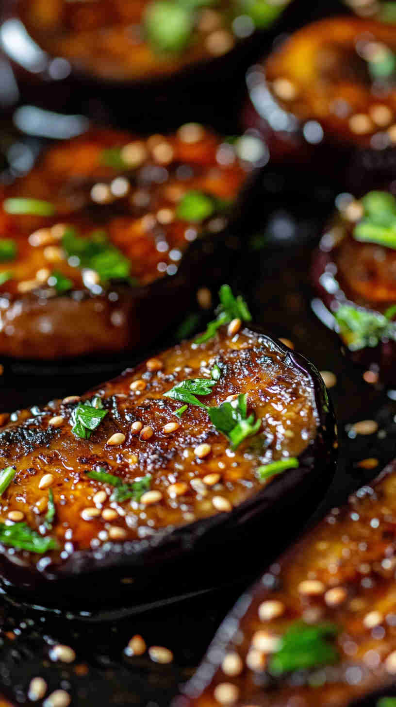 Pan-Fried Aubergine with Sesame Seeds and Soy Sauce