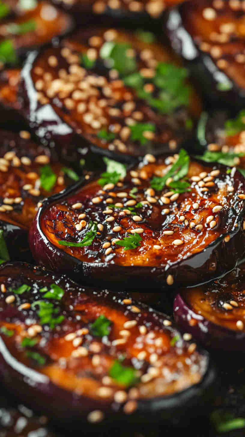 Pan-Fried Aubergine with Sesame Seeds and Soy Sauce