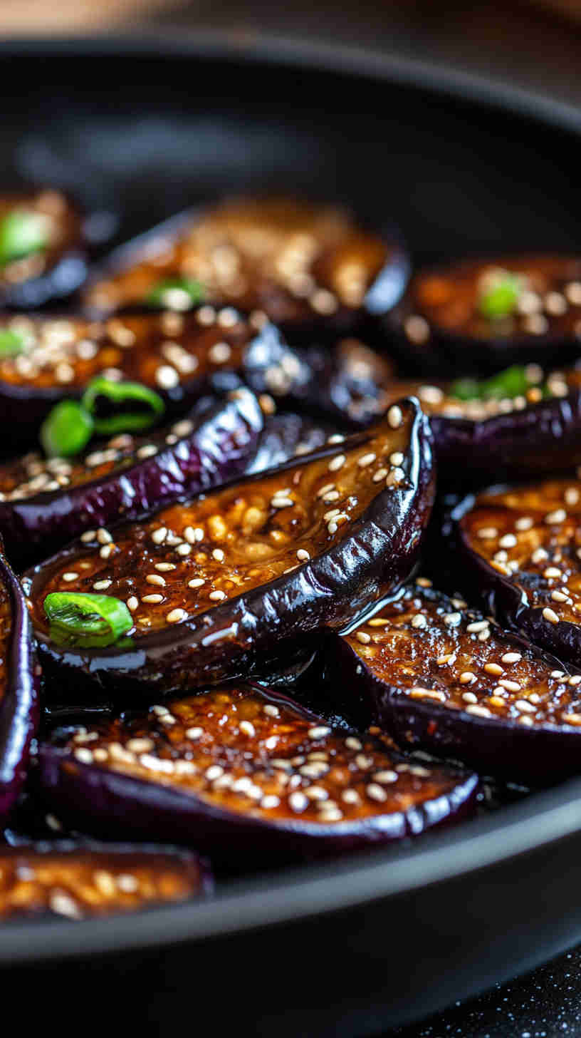 Pan-Fried Aubergine with Sesame Seeds and Soy Sauce
