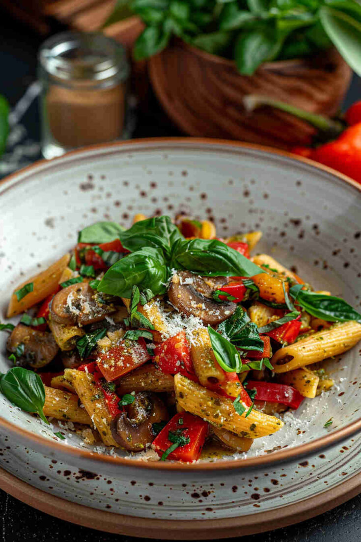 Quick Veggie Pesto Pasta