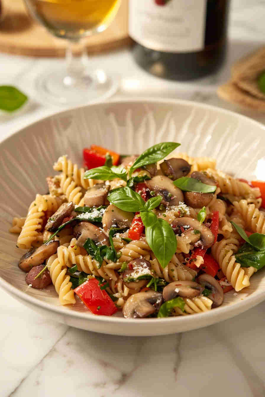 Quick Veggie Pesto Pasta