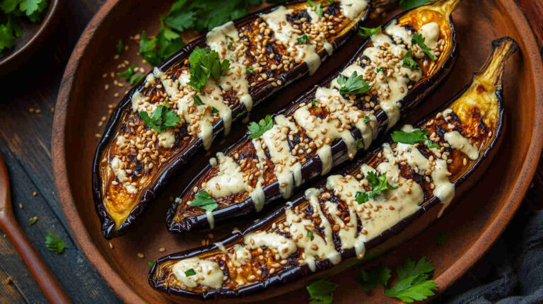 Roasted Aubergine with Tahini Sauce