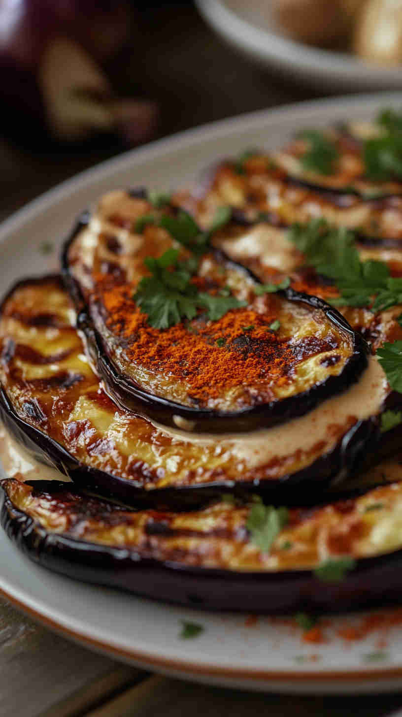 Roasted Aubergine with Tahini Sauce