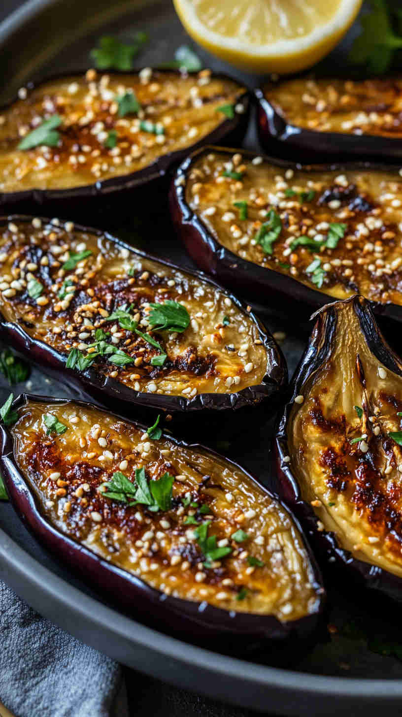Roasted Aubergine with Tahini Sauce