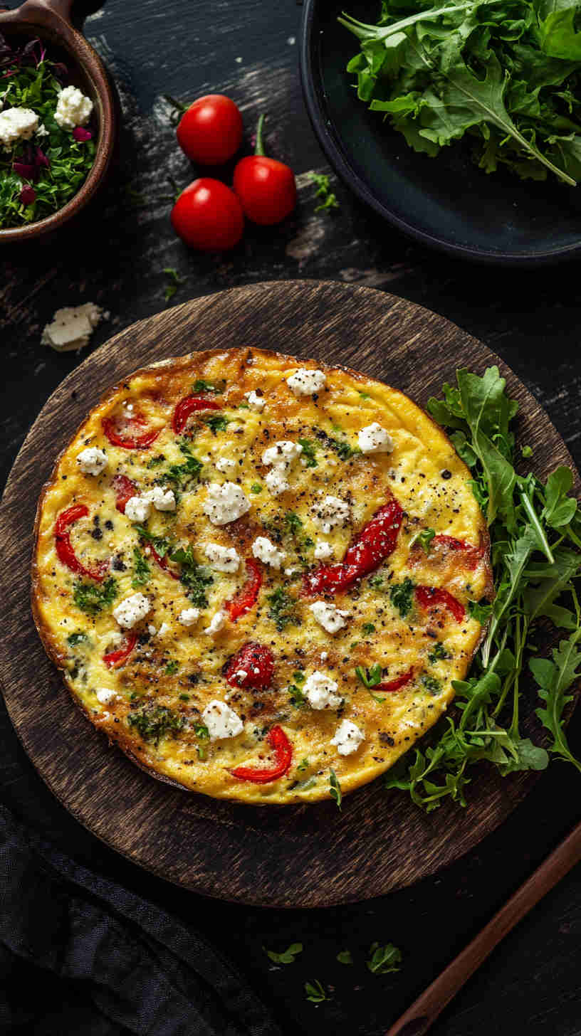 Roasted Red Pepper & Feta Frittata